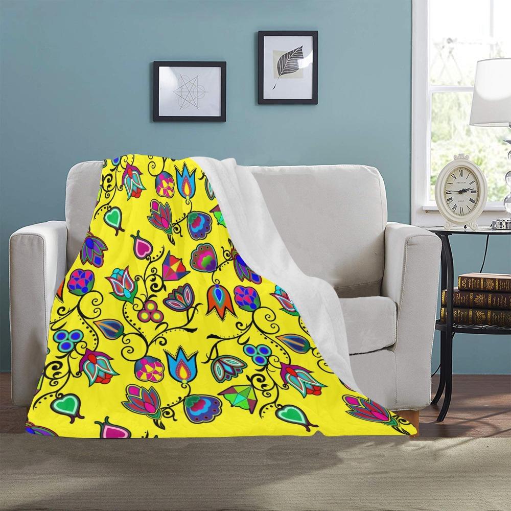 Indigenous Paisley Yellow Ultra-Soft Micro Fleece Blanket 40"x50" Ultra-Soft Blanket 40''x50'' e-joyer 