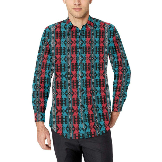 Inside the Lodge Men's All Over Print Casual Dress Shirt (Model T61) Men's Dress Shirt (T61) e-joyer 