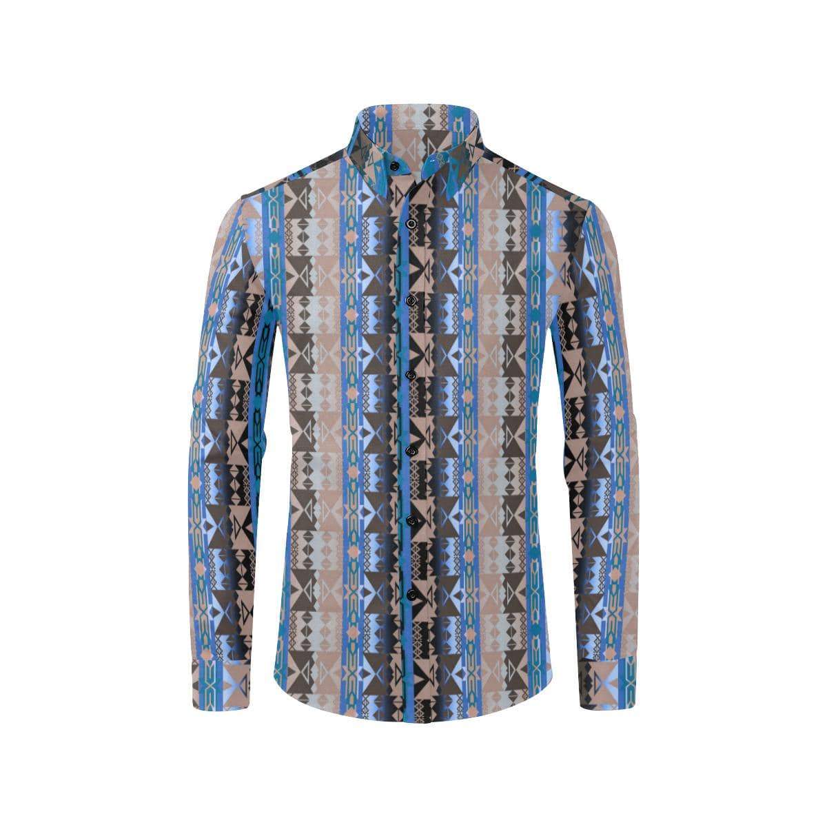 Inside the Paint Clan Lodge Men's All Over Print Casual Dress Shirt (Model T61) Men's Dress Shirt (T61) e-joyer 