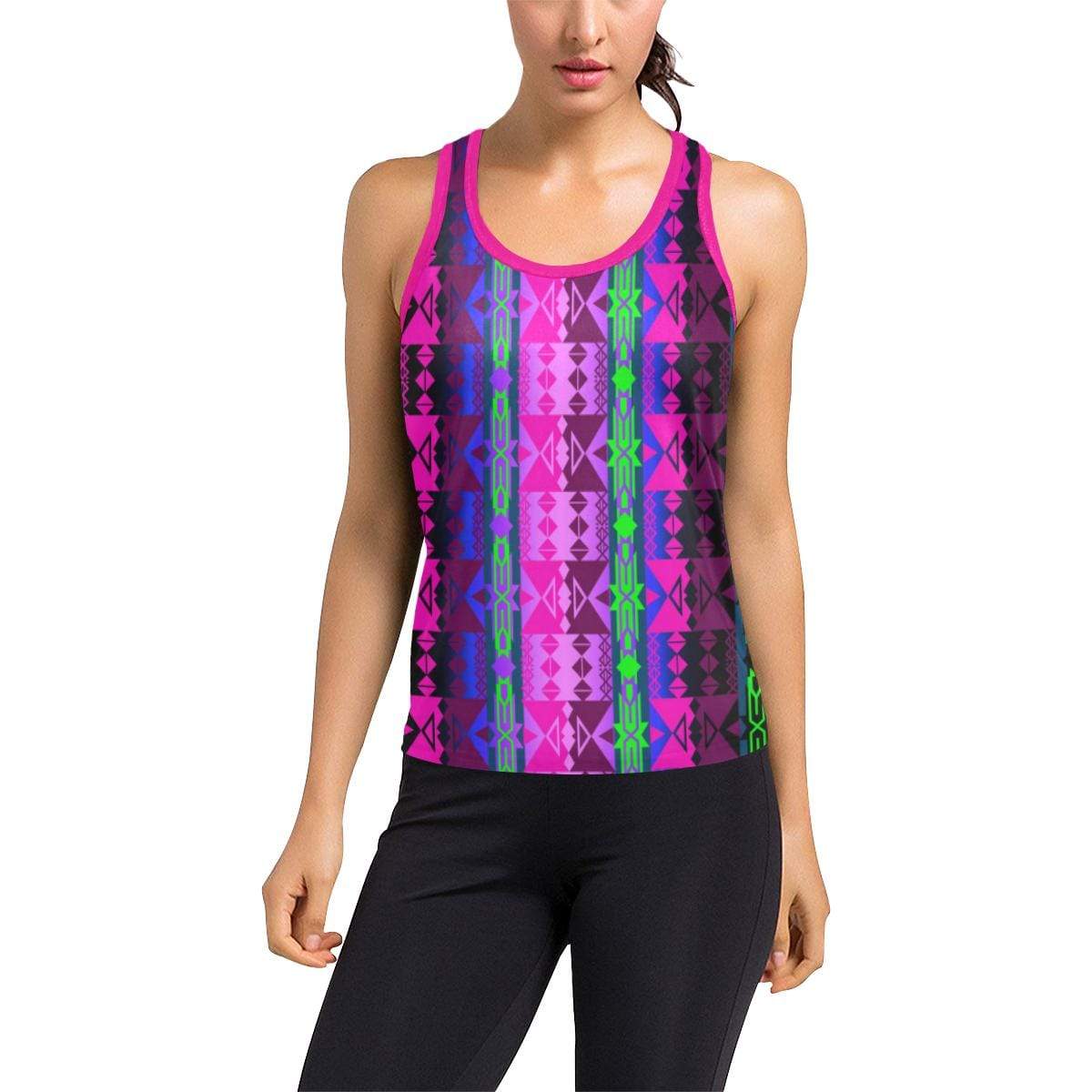 Inside the Quillwork Lodge Women's Racerback Tank Top (Model T60) Racerback Tank Top (T60) e-joyer 