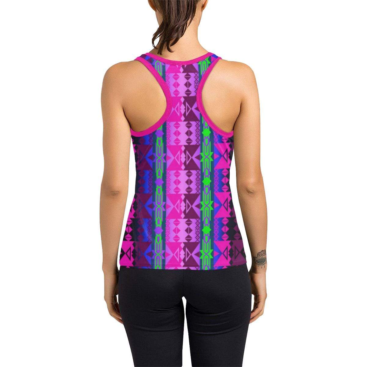Inside the Quillwork Lodge Women's Racerback Tank Top (Model T60) Racerback Tank Top (T60) e-joyer 