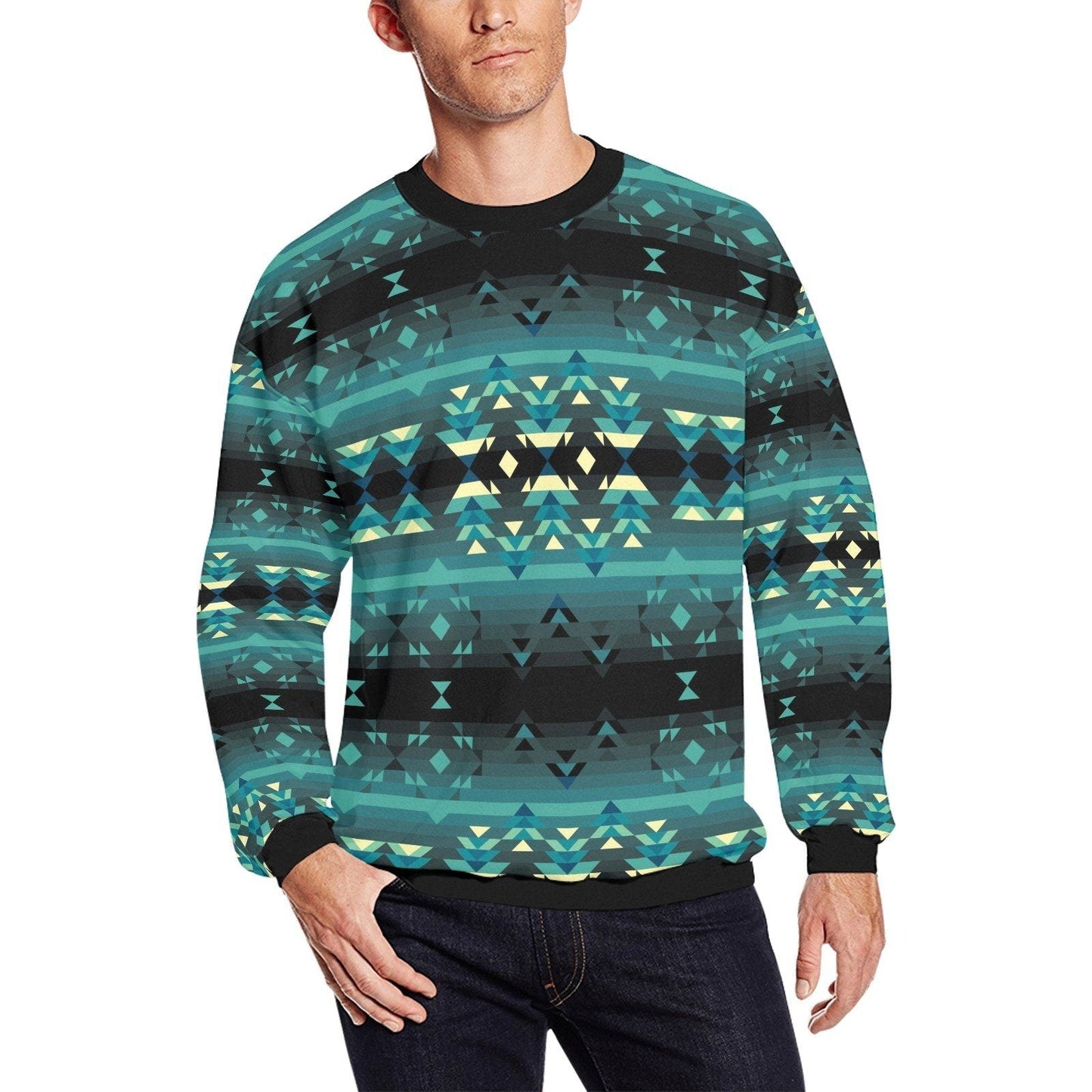 Inspire Green All Over Print Crewneck Sweatshirt for Men (Model H18) shirt e-joyer 