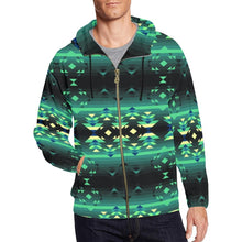 Load image into Gallery viewer, Inspire Green All Over Print Full Zip Hoodie for Men (Model H14) hoodie e-joyer 
