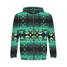 Load image into Gallery viewer, Inspire Green All Over Print Full Zip Hoodie for Men (Model H14) hoodie e-joyer 
