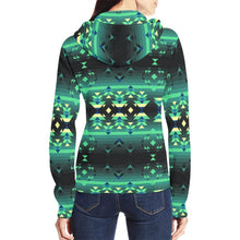 Load image into Gallery viewer, Inspire Green All Over Print Full Zip Hoodie for Women (Model H14) hoodie e-joyer 
