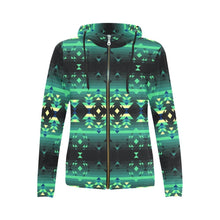 Load image into Gallery viewer, Inspire Green All Over Print Full Zip Hoodie for Women (Model H14) hoodie e-joyer 
