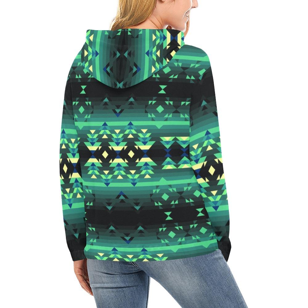 Inspire Green All Over Print Hoodie for Women (USA Size) (Model H13) All Over Print Hoodie for Women (H13) e-joyer 