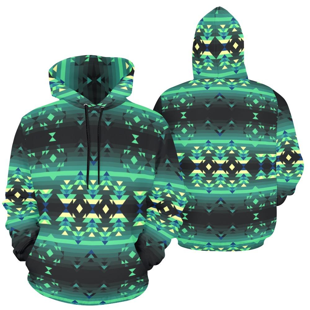 Inspire Green All Over Print Hoodie for Women (USA Size) (Model H13) All Over Print Hoodie for Women (H13) e-joyer 