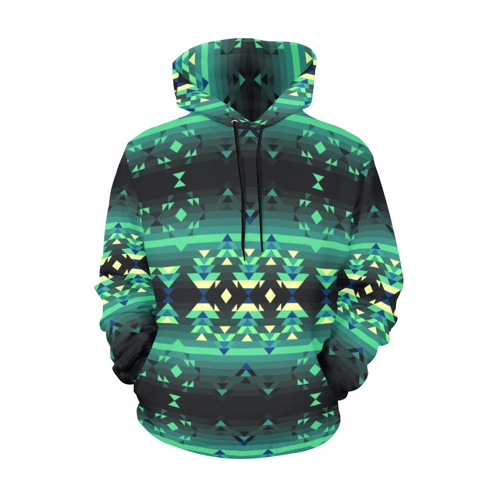 Inspire Green All Over Print Hoodie for Women (USA Size) (Model H13) All Over Print Hoodie for Women (H13) e-joyer 