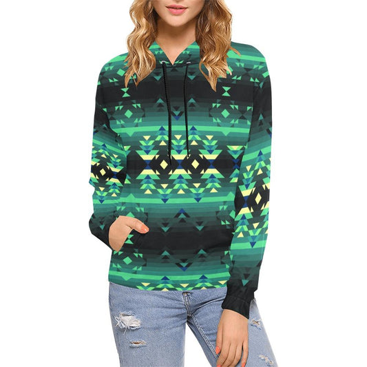 Inspire Green All Over Print Hoodie for Women (USA Size) (Model H13) All Over Print Hoodie for Women (H13) e-joyer 