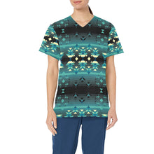 Load image into Gallery viewer, Inspire Green All Over Print Scrub Top Scrub Top e-joyer 
