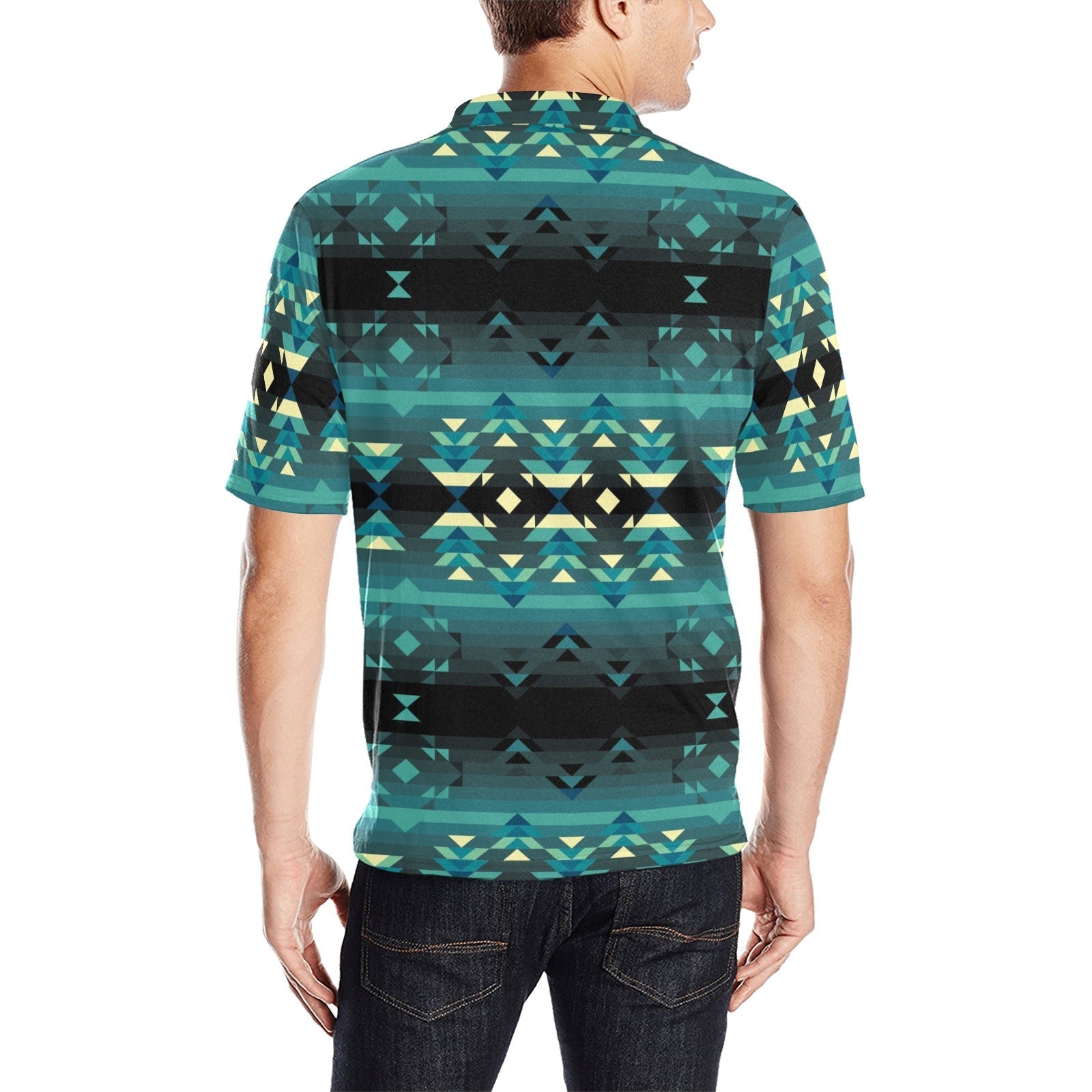 Inspire Green Men's All Over Print Polo Shirt (Model T55) Men's Polo Shirt (Model T55) e-joyer 