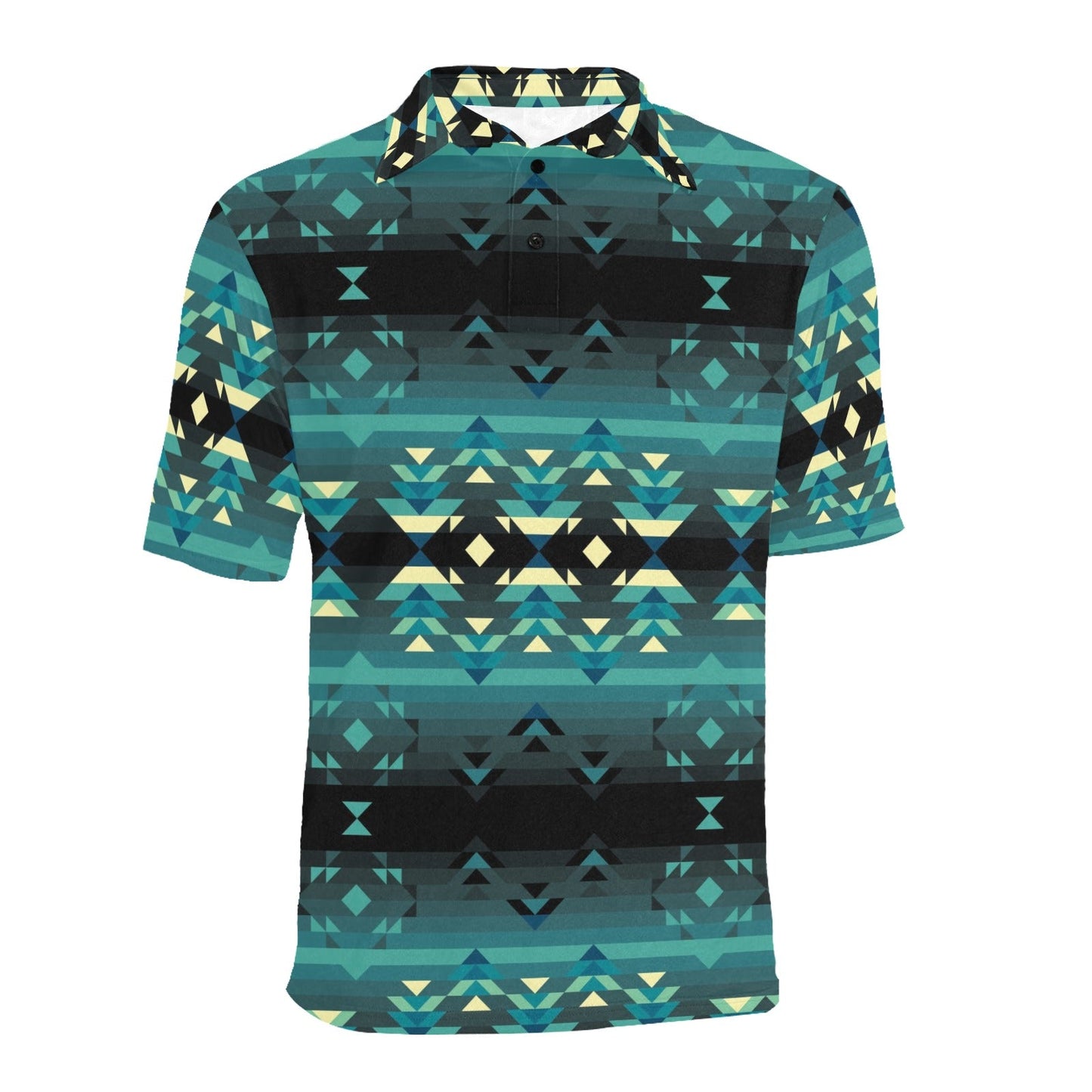 Inspire Green Men's All Over Print Polo Shirt (Model T55) Men's Polo Shirt (Model T55) e-joyer 