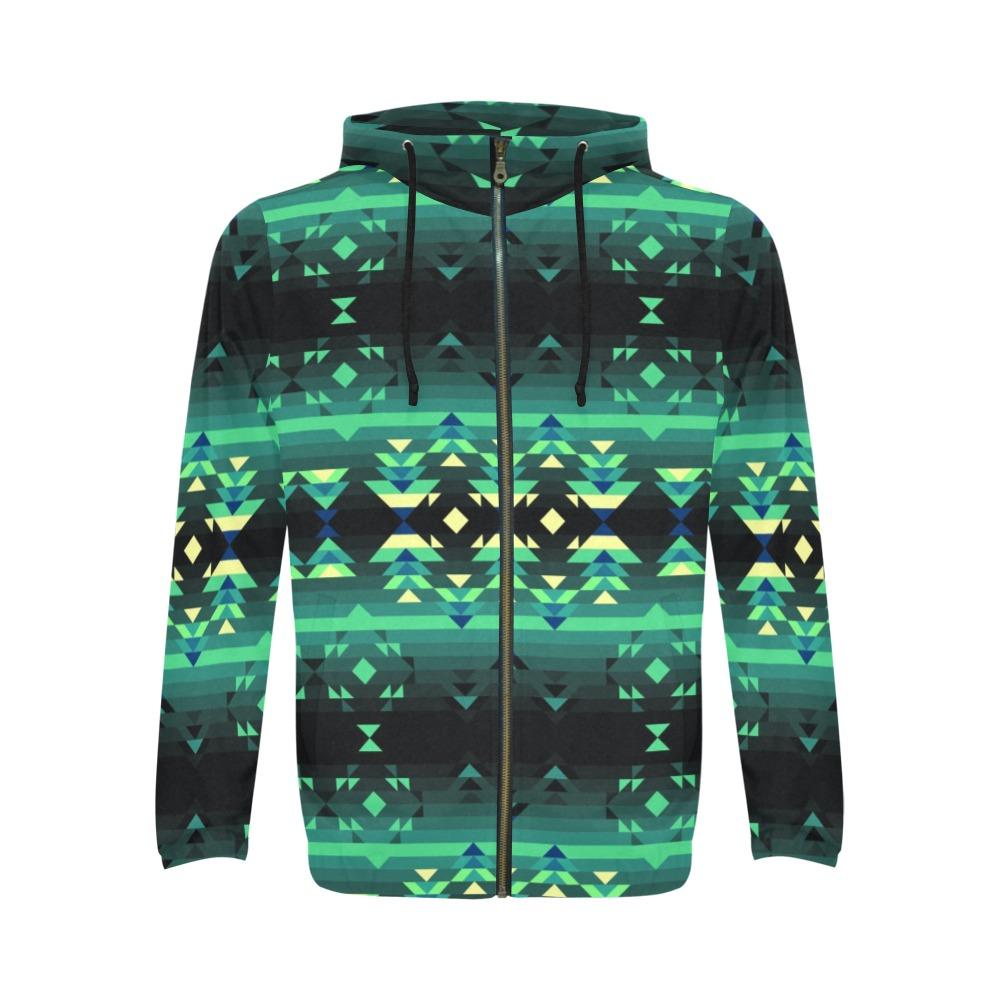 Inspire Green Zip Hoodie by 49 Dzine