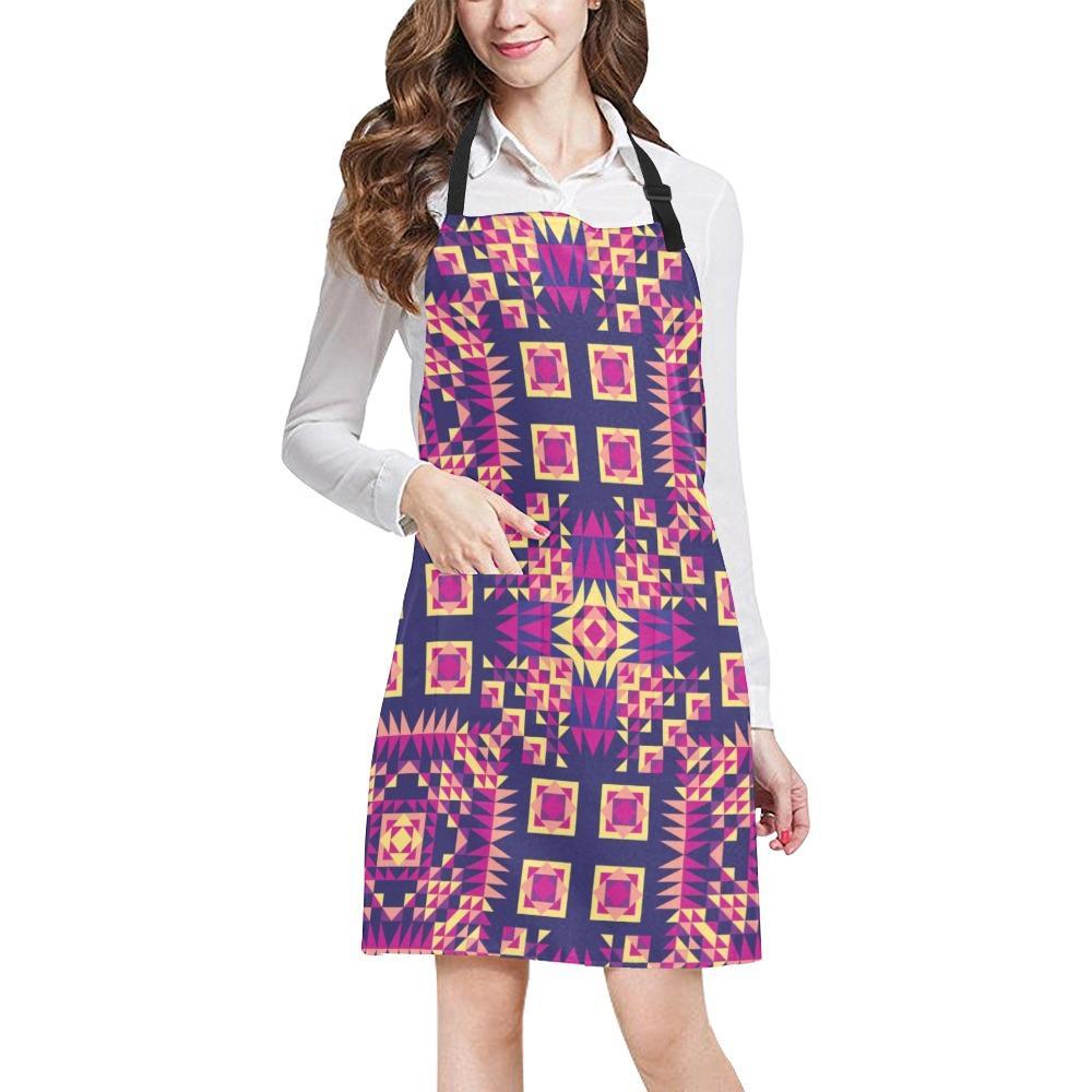 Kaleidoscope Bleu All Over Print Apron All Over Print Apron e-joyer 