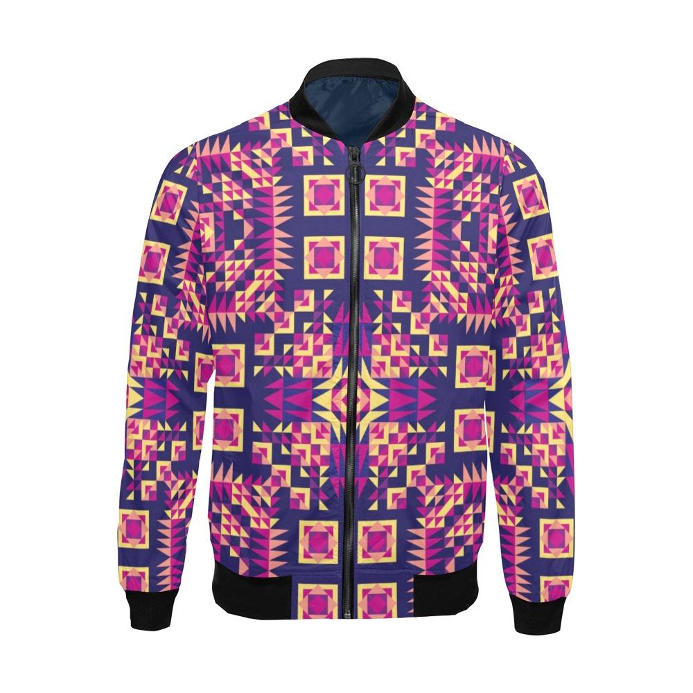 Kaleidoscope Bleu All Over Print Bomber Jacket for Men (Model H19) Jacket e-joyer 