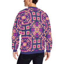 Load image into Gallery viewer, Kaleidoscope Bleu All Over Print Crewneck Sweatshirt for Men (Model H18) shirt e-joyer 
