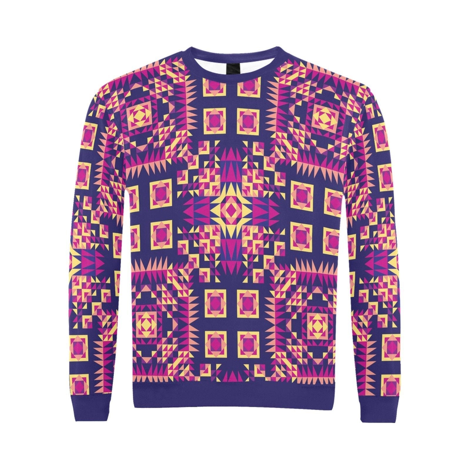 Kaleidoscope Bleu All Over Print Crewneck Sweatshirt for Men (Model H18) shirt e-joyer 