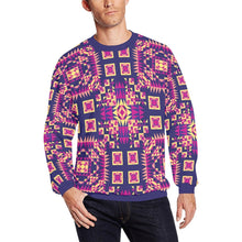 Load image into Gallery viewer, Kaleidoscope Bleu All Over Print Crewneck Sweatshirt for Men (Model H18) shirt e-joyer 
