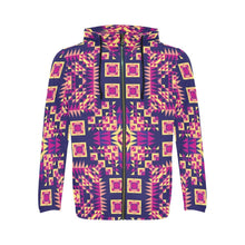 Load image into Gallery viewer, Kaleidoscope Bleu All Over Print Full Zip Hoodie for Men (Model H14) All Over Print Full Zip Hoodie for Men (H14) e-joyer 
