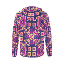 Load image into Gallery viewer, Kaleidoscope Bleu All Over Print Full Zip Hoodie for Women (Model H14) All Over Print Full Zip Hoodie for Women (H14) e-joyer 
