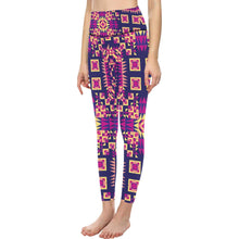 Load image into Gallery viewer, Kaleidoscope Bleu All Over Print High-Waisted Leggings (Model L36) High-Waisted Leggings (L36) e-joyer 
