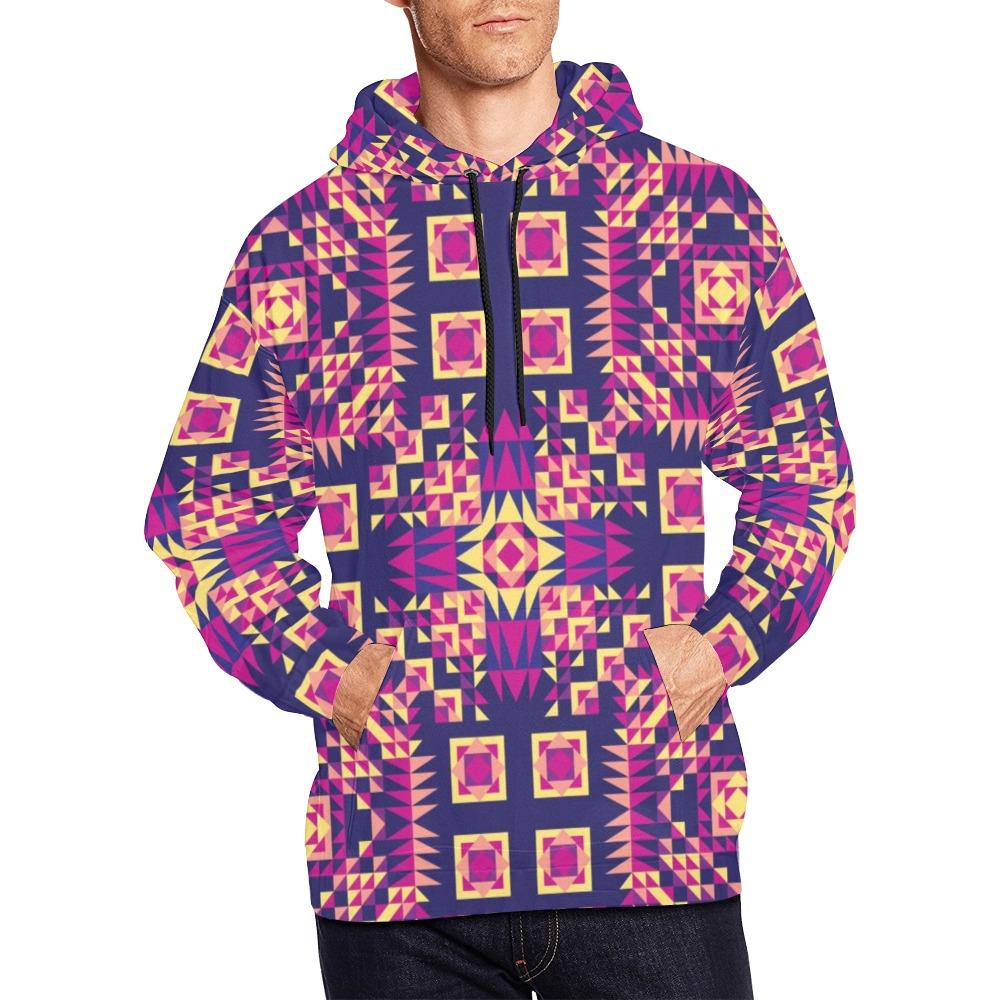 Kaleidoscope Bleu All Over Print Hoodie for Men (USA Size) (Model H13) All Over Print Hoodie for Men (H13) e-joyer 