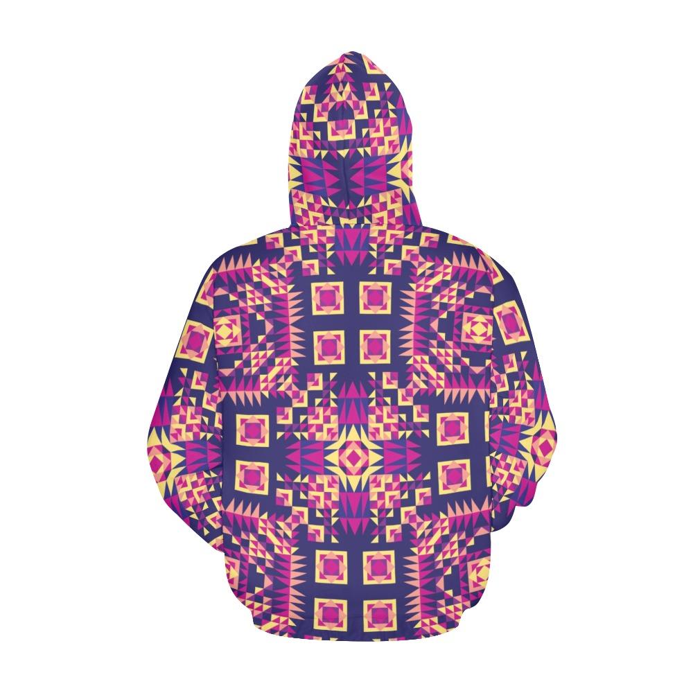 Kaleidoscope Bleu All Over Print Hoodie for Women (USA Size) (Model H13) All Over Print Hoodie for Women (H13) e-joyer 