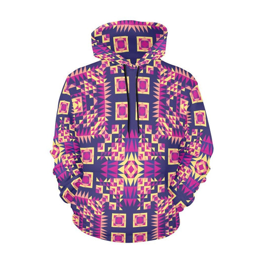 Kaleidoscope Bleu All Over Print Hoodie for Women (USA Size) (Model H13) All Over Print Hoodie for Women (H13) e-joyer 