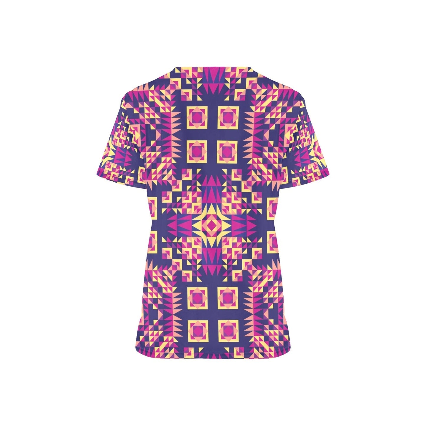 Kaleidoscope Bleu All Over Print Scrub Top Scrub Top e-joyer 