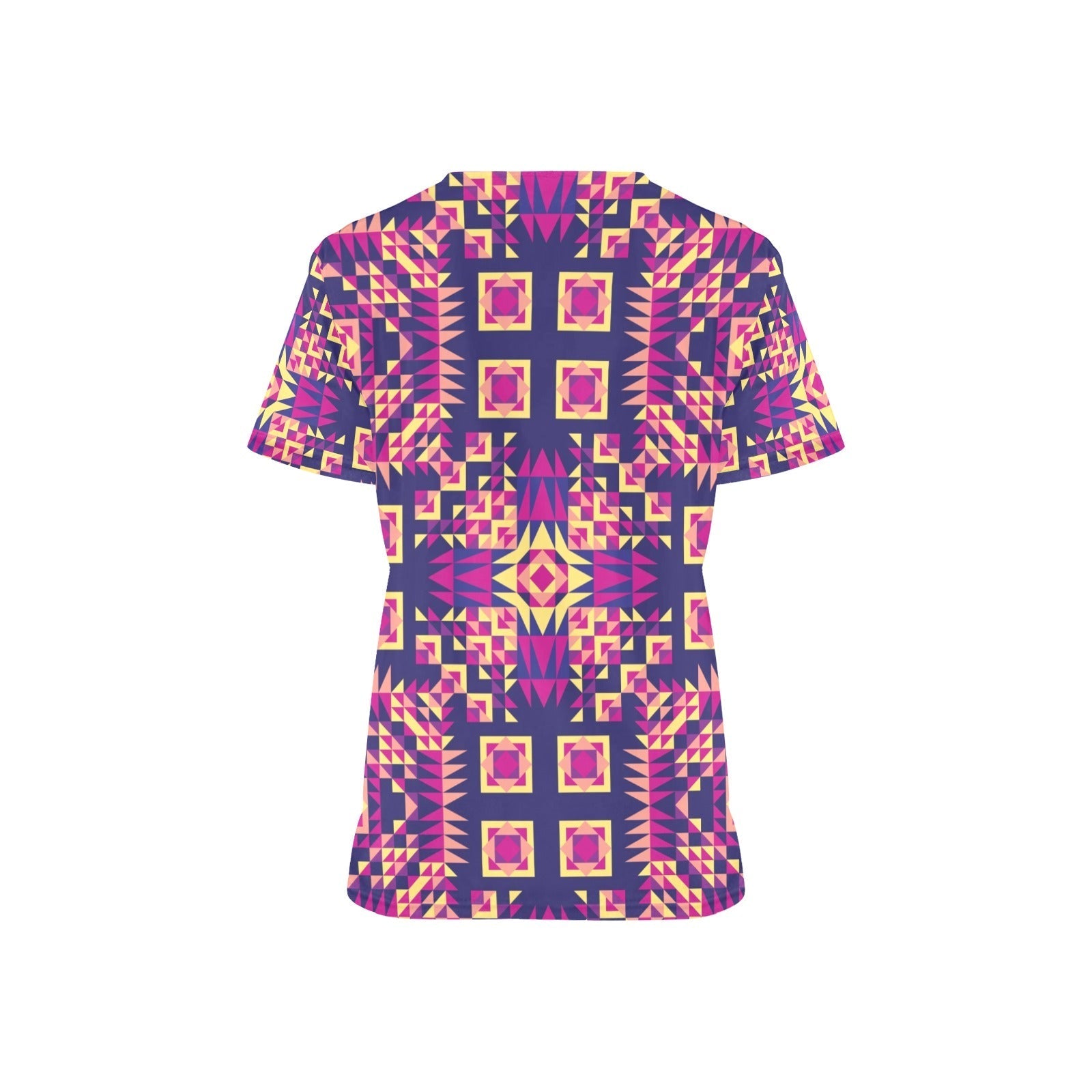 Kaleidoscope Bleu All Over Print Scrub Top Scrub Top e-joyer 