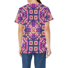 Load image into Gallery viewer, Kaleidoscope Bleu All Over Print Scrub Top Scrub Top e-joyer 
