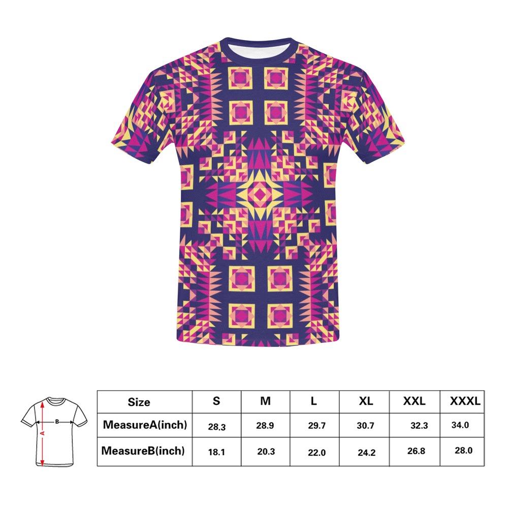 Kaleidoscope Bleu All Over Print T-Shirt for Men (USA Size) (Model T40) All Over Print T-Shirt for Men (T40) e-joyer 