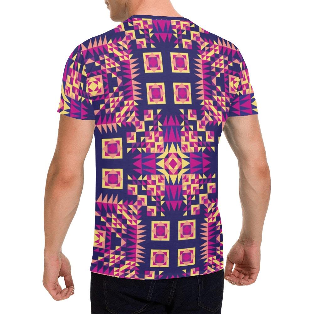 Kaleidoscope Bleu All Over Print T-Shirt for Men (USA Size) (Model T40) All Over Print T-Shirt for Men (T40) e-joyer 