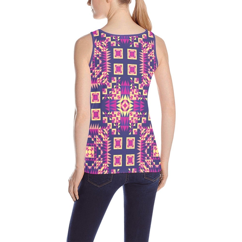 Kaleidoscope Bleu All Over Print Tank Top for Women (Model T43) All Over Print Tank Top for Women (T43) e-joyer 