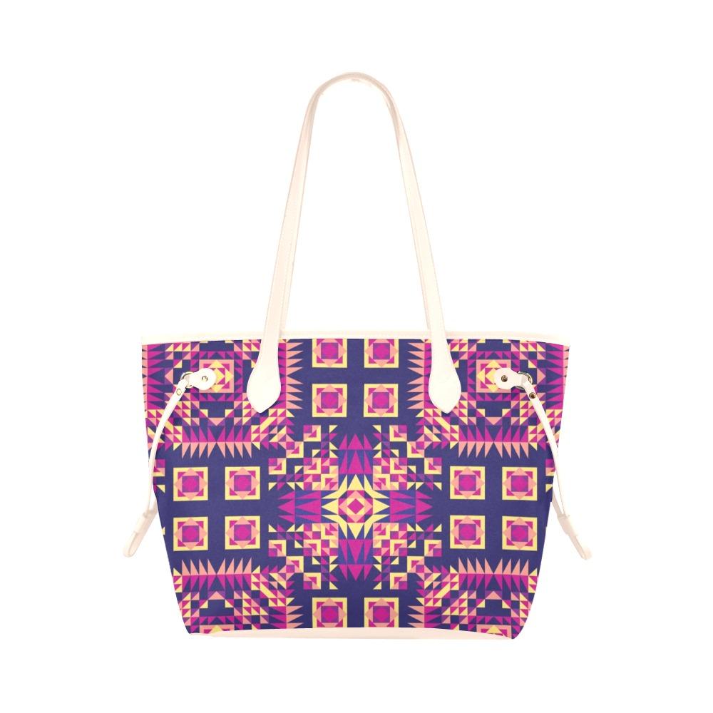 Kaleidoscope Bleu Clover Canvas Tote Bag (Model 1661) Clover Canvas Tote Bag (1661) e-joyer 