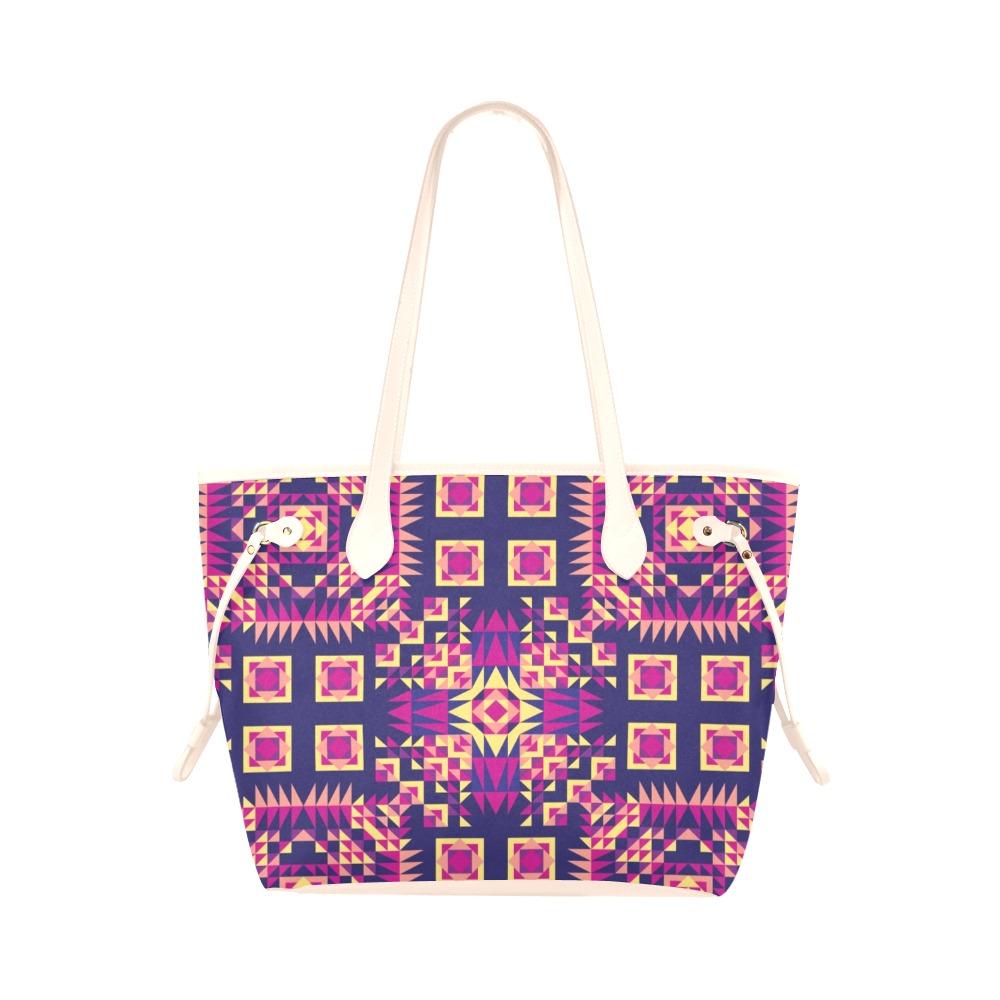 Kaleidoscope Bleu Clover Canvas Tote Bag (Model 1661) Clover Canvas Tote Bag (1661) e-joyer 