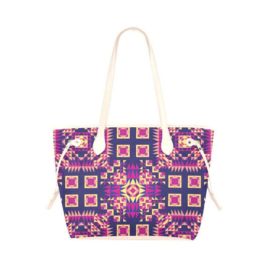 Kaleidoscope Bleu Clover Canvas Tote Bag (Model 1661) Clover Canvas Tote Bag (1661) e-joyer 