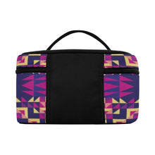 Load image into Gallery viewer, Kaleidoscope Bleu Cosmetic Bag/Large (Model 1658) bag e-joyer 
