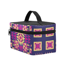 Load image into Gallery viewer, Kaleidoscope Bleu Cosmetic Bag/Large (Model 1658) bag e-joyer 
