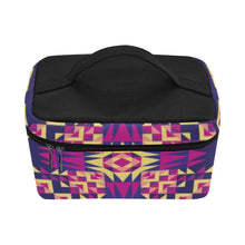 Load image into Gallery viewer, Kaleidoscope Bleu Cosmetic Bag/Large (Model 1658) bag e-joyer 
