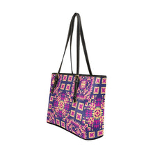 Load image into Gallery viewer, Kaleidoscope Bleu Leather Tote Bag/Large (Model 1640) Leather Tote Bag (1640) e-joyer 
