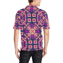 Load image into Gallery viewer, Kaleidoscope Bleu Men&#39;s All Over Print Polo Shirt (Model T55) Men&#39;s Polo Shirt (Model T55) e-joyer 
