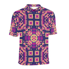 Load image into Gallery viewer, Kaleidoscope Bleu Men&#39;s All Over Print Polo Shirt (Model T55) Men&#39;s Polo Shirt (Model T55) e-joyer 
