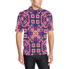 Load image into Gallery viewer, Kaleidoscope Bleu Men&#39;s All Over Print Polo Shirt (Model T55) Men&#39;s Polo Shirt (Model T55) e-joyer 
