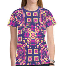 Load image into Gallery viewer, Kaleidoscope Bleu New All Over Print T-shirt for Women (Model T45) tshirt e-joyer 
