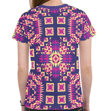 Load image into Gallery viewer, Kaleidoscope Bleu New All Over Print T-shirt for Women (Model T45) tshirt e-joyer 
