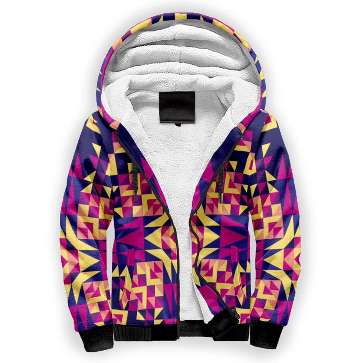 Kaleidoscope Bleu Sherpa Hoodie by 49 Dzine