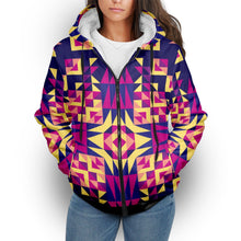 Load image into Gallery viewer, Kaleidoscope Bleu Sherpa Hoodie hoodie Herman 
