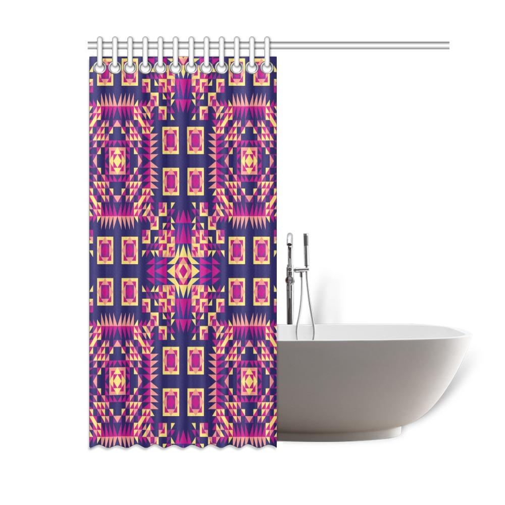 Kaleidoscope Bleu Shower Curtain 60"x72" Shower Curtain 60"x72" e-joyer 